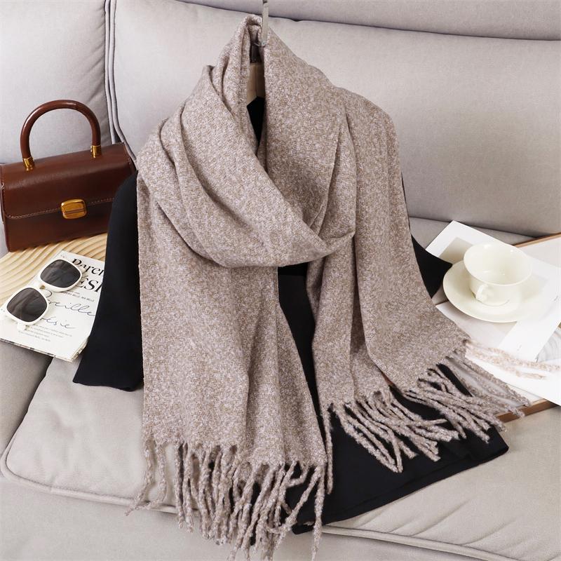 Luxury 2 Colours Cashmere Scarf Women Autumn Winter Shawl Pashmina Handkerchief Lady Pareo Soft Outdoor Windproof Travel Bufanda