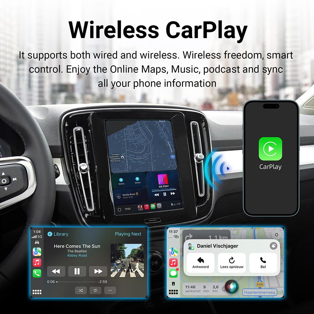 Новый беспроводной комплект для дооснащения CarPlay Android Auto, декодер, интерфейс CarPlay для Volvo V60 V90 S60 XC40 XC60 XC90 S60 S90 2017