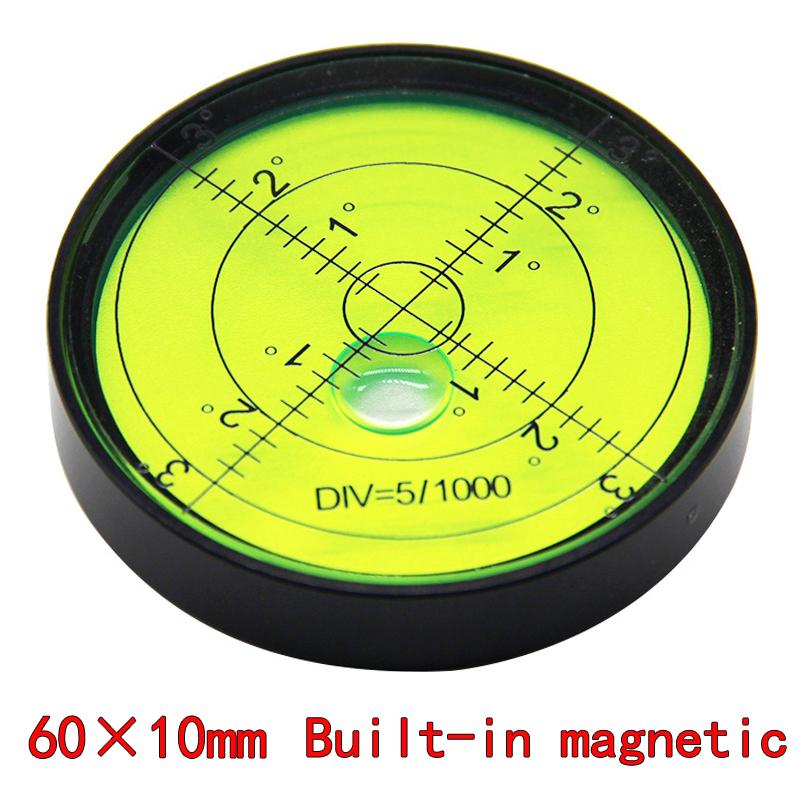Magnetic Level Meter Mini Metal Level Bead High Precision Horizontal Bubble Round Small Household Level Bubble 60*10mm