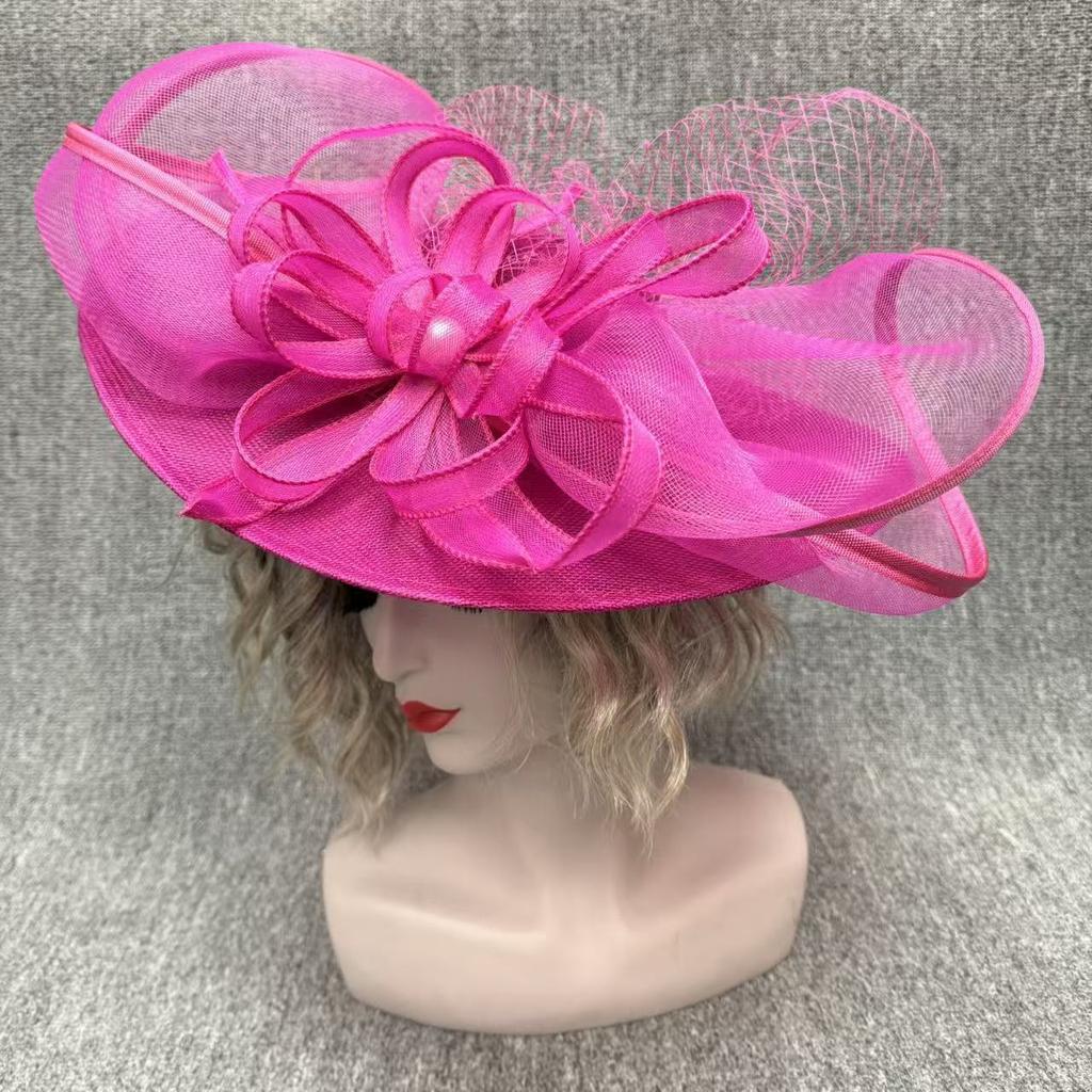 New cm hat rose five-petal flower beads flower bridal top hat veil headgear hair accessories hairpin