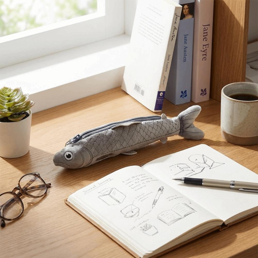 Fish Seal Pencil Case Animal Shaped Storage Pouch Cute Pen Pouch Home
