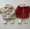 Velvet Winter Cardigan for Babies - Lapel Style, Warm Cotton Jacket, Unisex Newborn Korean Design