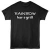 Rainbow Bar And Grill - Логотип - Принт спереди Взрослая однотонная футболка - Черная