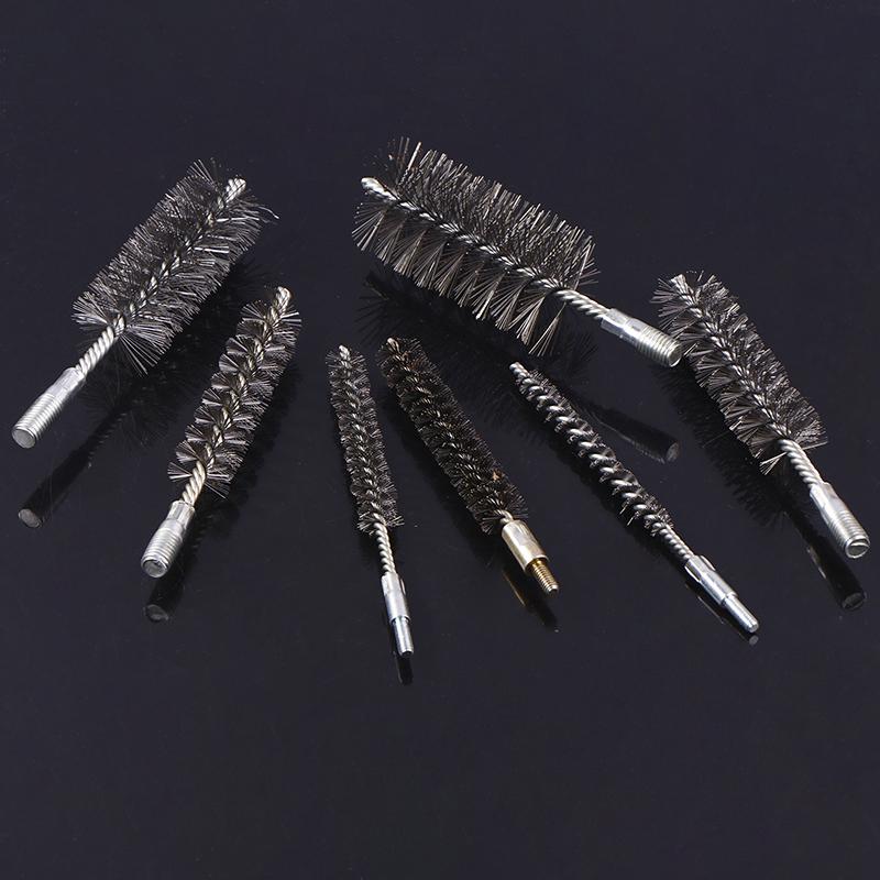1 шт. Щетка для чистки дымохода, полировка труб, 10-50 мм, резьбовая проволочная щетка, металлическая ручка, щетка из нержавеющей стали