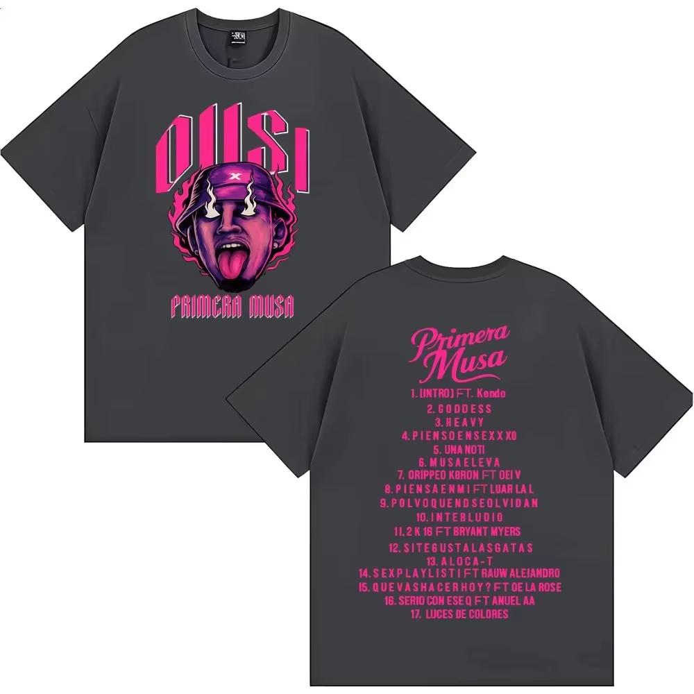 Rapper Omar Courtz Primera Musa Album Double Sided Graphic Tshirt Men Women Fashion Hip Hop Style Top Streetwear