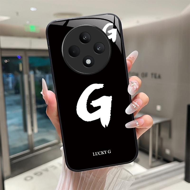 Чехол для телефона Oppo Reno12 F Чехол CPH2637 Счастливой буквой Защитный чехол для Oppo Reno 12 F FS 12F 12FS Закаленное стекло Мягкий чехол