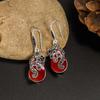 BELLA BOX Винтажные серьги с красными рубиновыми драгоценными камнями для очаровательных женских серебряных сережек-капель для женщин, подарок для свадебной вечеринки