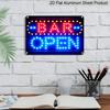 2D Flat, 1pc Neon-Style Metal Sign "Bar Open" - Bright Red and Blue Light, Durable Aluminum for Home, Garden, Garage, Bedroom, for Man Cave, Cottage