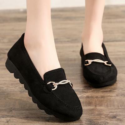 Старые пекинские тканевые туфли женские одинарные туфли большого размера черные рабочие туфли нескользящая мягкая подошва обувь для беременных повседневные туфли-бини туфли для мамы