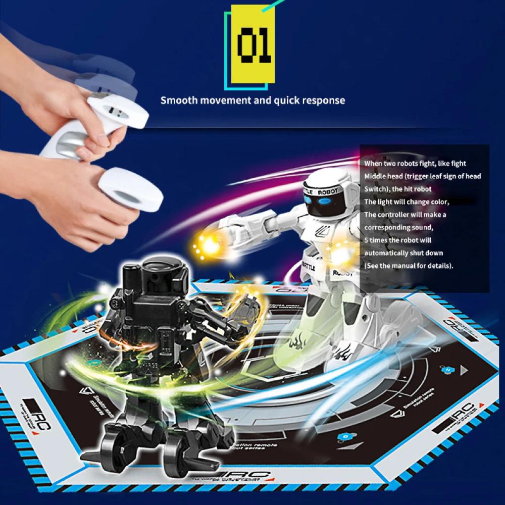 Нетоксичный RC Робот Боевой Робот Боксер Робот Игрушка Робот на Пульте Управления 2.4G Гуманоидный Боевой Робот с Двумя Джойстиками Игрушки для Детей
