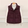 Vest Fashionable Warm Solid Color Cotton Short Stand-up Collar Vest Vest Vest Vest Sleeveless New Versatile Coat