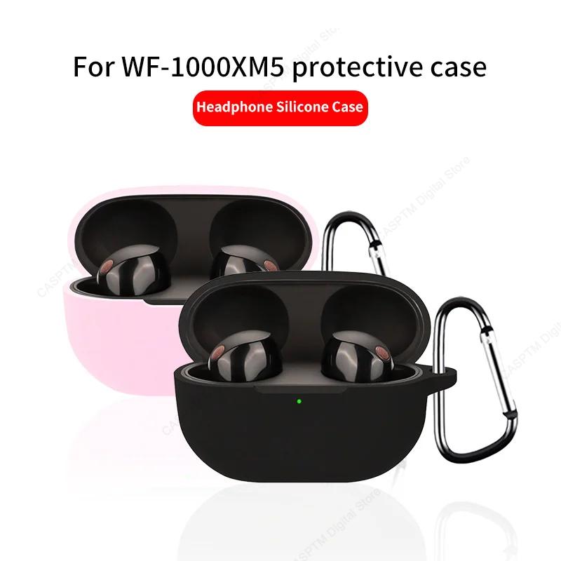 Силиконовый чехол для Sony WF-1000XM5 Мягкая крышка для SONY WF-1000XM5 WF-1000 XM5 Защитный чехол для наушников WF-1000XM5 Funda с крючком