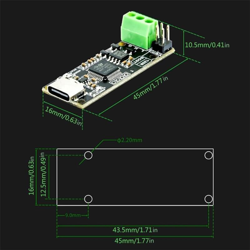 Запчасти для 3D-принтера CANable 2.0 CAN на базе STM32G431C8T6 USB-CAN Адаптер Поддержка CANable/Candlelight/Slcan