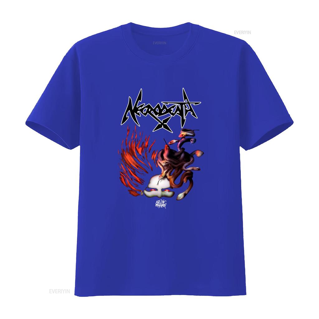 New Dtg dtf T shirt NECRODEATH Into the Macabre Gothic Horror Band  vintage Washed homme Stylish graphic Casual Soft