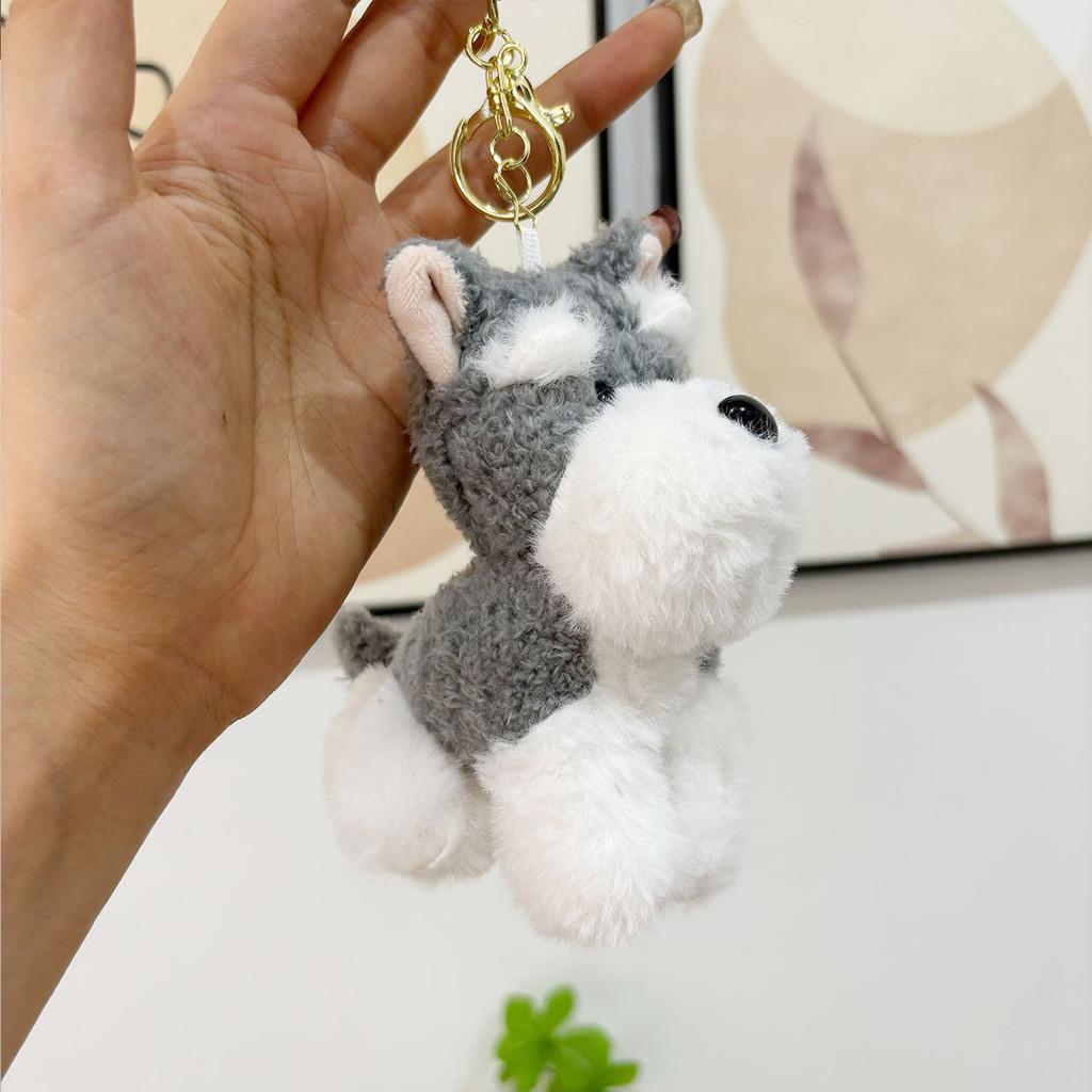 Adorable Schnauzer Plush Keychain Cute Dog Stuffed Animal Bag Charm