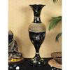 Cast Iron Cylindrical Flower Vase Big Size for Living Room Corner - 24 Inches Long - Sparkle - Pack of 1, Black