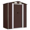 Garden Shed Dark Brown 192x108x223 cm Galvanized Steel