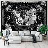 Гобелен со скелетом и бабочкой, черно-белый череп, грибной гобелен, хиппи, эстетический декор комнаты, настенные фоновые полотна