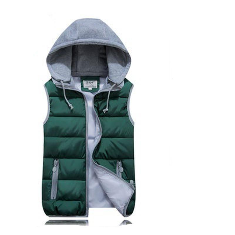 Женский жилет с капюшоном, весенне-осенний теплый жилет с хлопковой подкладкой, базовое пальто без рукавов на молнии