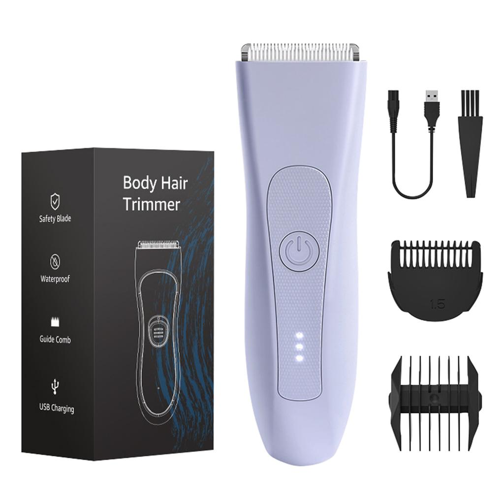 Women's Body Hair Shaver, Electric Pubic Hair Shaver, Set With 2 Guards, Replaceable Ceramic Heads, Waterproof Wet And Dry Shaver, 90 Minutes Shaving