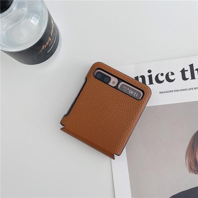 Складной чехол с рисунком личи для Samsung Galaxy Z, 2021, роскошные противоударные кожаные чехлы с откидной крышкой для F7000, 2021