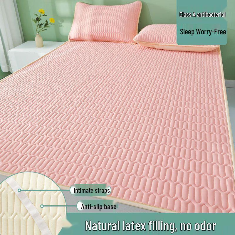 Summer Ice Silk Cool Mat Set: Soft Three-Piece Latex Mattress Cool Pad for Dorm Beds