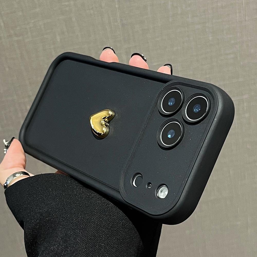 3D Золотое Сердце Любви Матовый Чехол для Samsung Galaxy A06 A16 A26 A36 A56 A55 A35 A25 A15 A05S A04S A52S 4G 5G Силиконовый Чехол