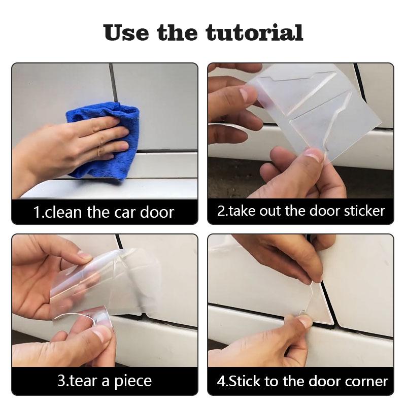 For Jeep 4Pcs Car Door Silicone Buffer Sticker Anti Collision Scratch For Jeep Wrangler Renegade Compass Grand Cherokee Patri