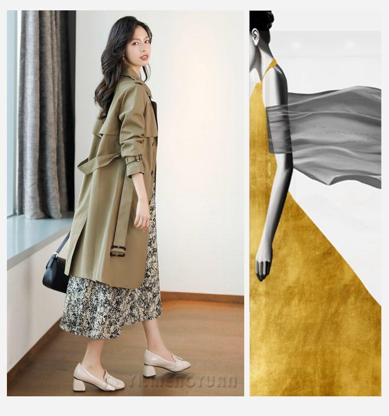 Temperamental Women's Mid-Length Trench Coat - Spring/Autumn 2025 British Style In Ink Green