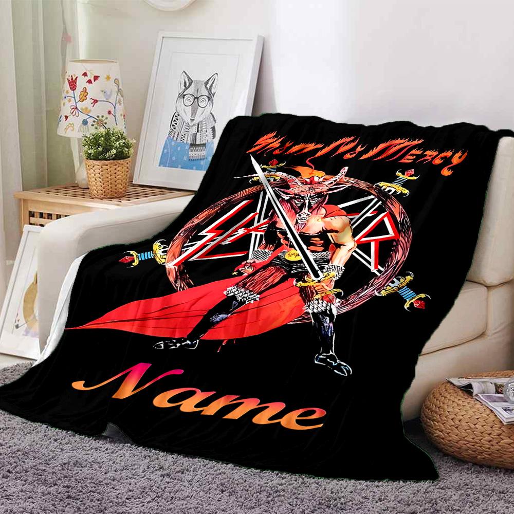 Customiz Name Personality Slayer band Blanket Soft &Warm Sofa Office Bed Travel Lunch Break Blanket, Gift Suitable All Seasons