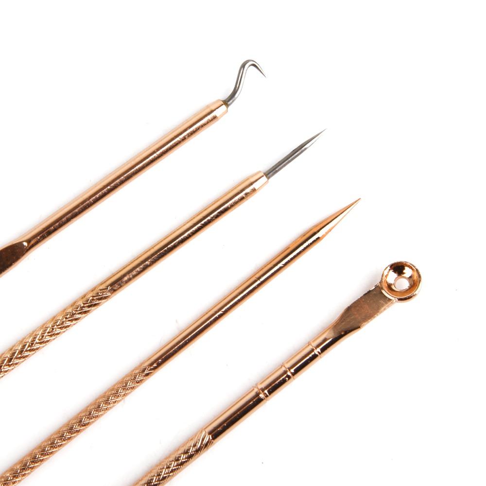 Очиститель Уход за лицом Игла от акне 4x Набор инструментов для удаления черных точек Удаление прыщей Пинцет для удаления черных точек