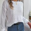 Vintage Autumn Winter Knitwear Cardigan Loose Long Sleeve O-Neck Solid Color Sweater Top