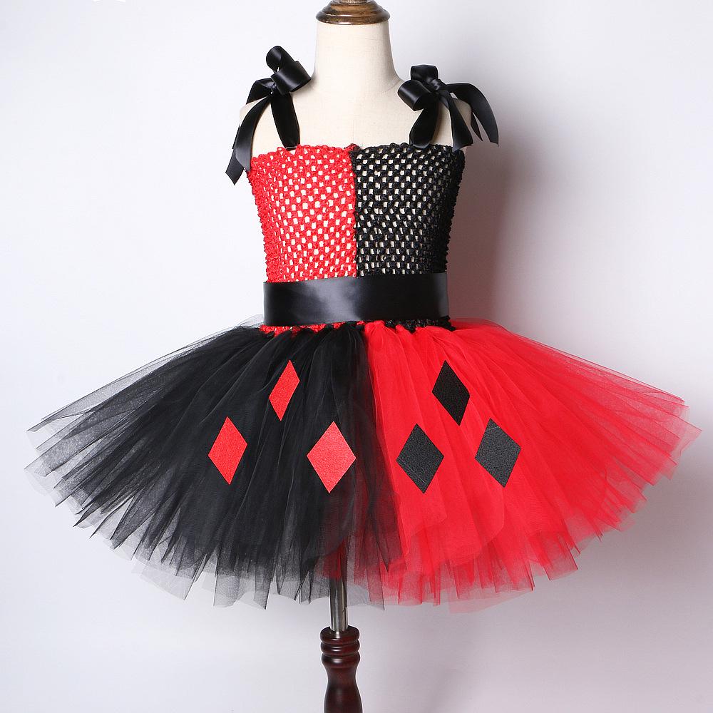 Children's Harley Clown Girl Halloween Tutu Cosplay Skirt