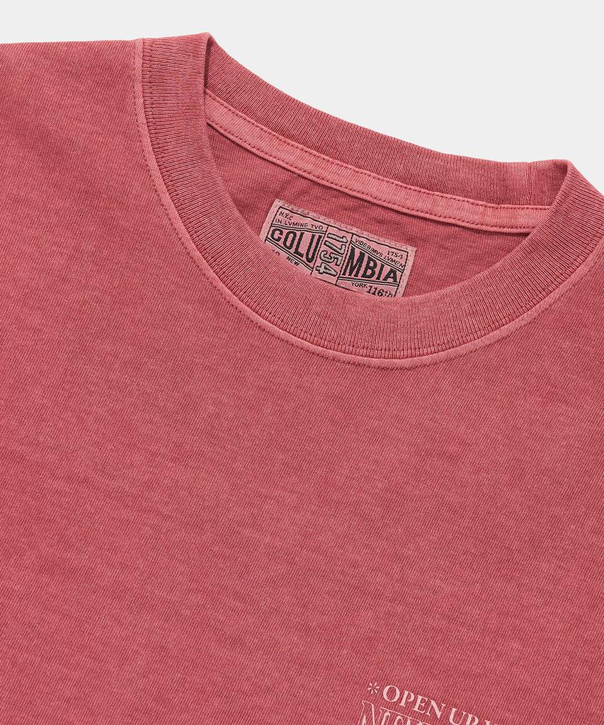 COLUMBIA UNIVERSITY Open Your Ny Salt Washed S/S T-Shirts_Red