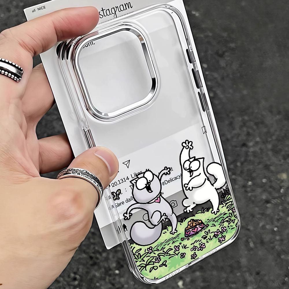 Милый Чехол для Телефона S-Simons-Cat Новый Для Xiaomi Redmi Note 15 14 13 14c 13c 12 11 12s 12c 10c 10 9 Pro Plus 4G 5G Прозрачный Чехол