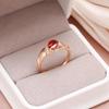 Kinel Oval Red Zircon Rings For Women Outdoor Daily Fine Jewelry Gift
