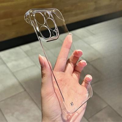 Прозрачный безрамный чехол для мобильного телефона, подходящий для Apple 15/14 Promax PC Material IPhone16pro Hard Shell