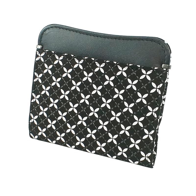 Indenya Inden coin purse deerskin Soyoka Cloisonné pattern Black background x black lacquer x white calico 8803