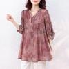 Summer Chiffon Blouse Women Print Loose Top