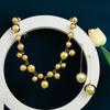 Punk Acrylic CCB Big Ball Bead Chain Necklace Drop Earrings for Women Vintage Chunky Clavicle Chain Grunge Jewelry Set Steampunk