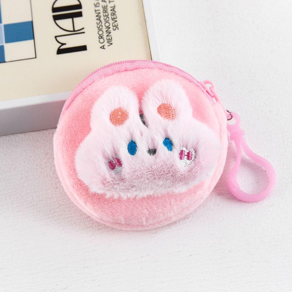 Mini Cartoon Plush Coin Purse Cute Lipstick Storage Bag Durable Headphone Bag Travel