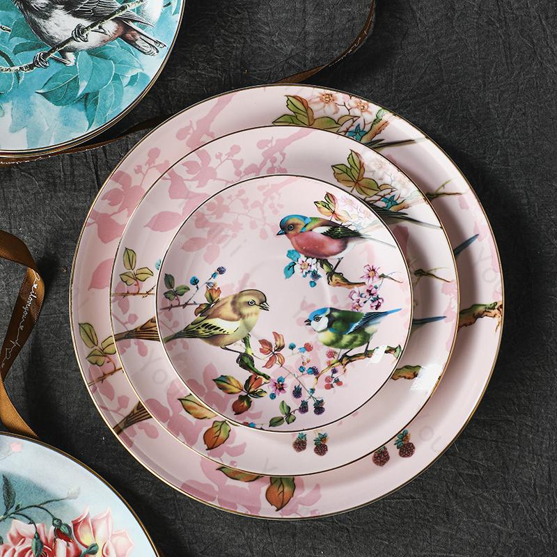 Европейская обеденная тарелка в стиле джунглей Керамическая тарелка Домашний обеденный стол Тарелки для стейков из говядины Блюда для закусок Блюдо для торта на завтрак