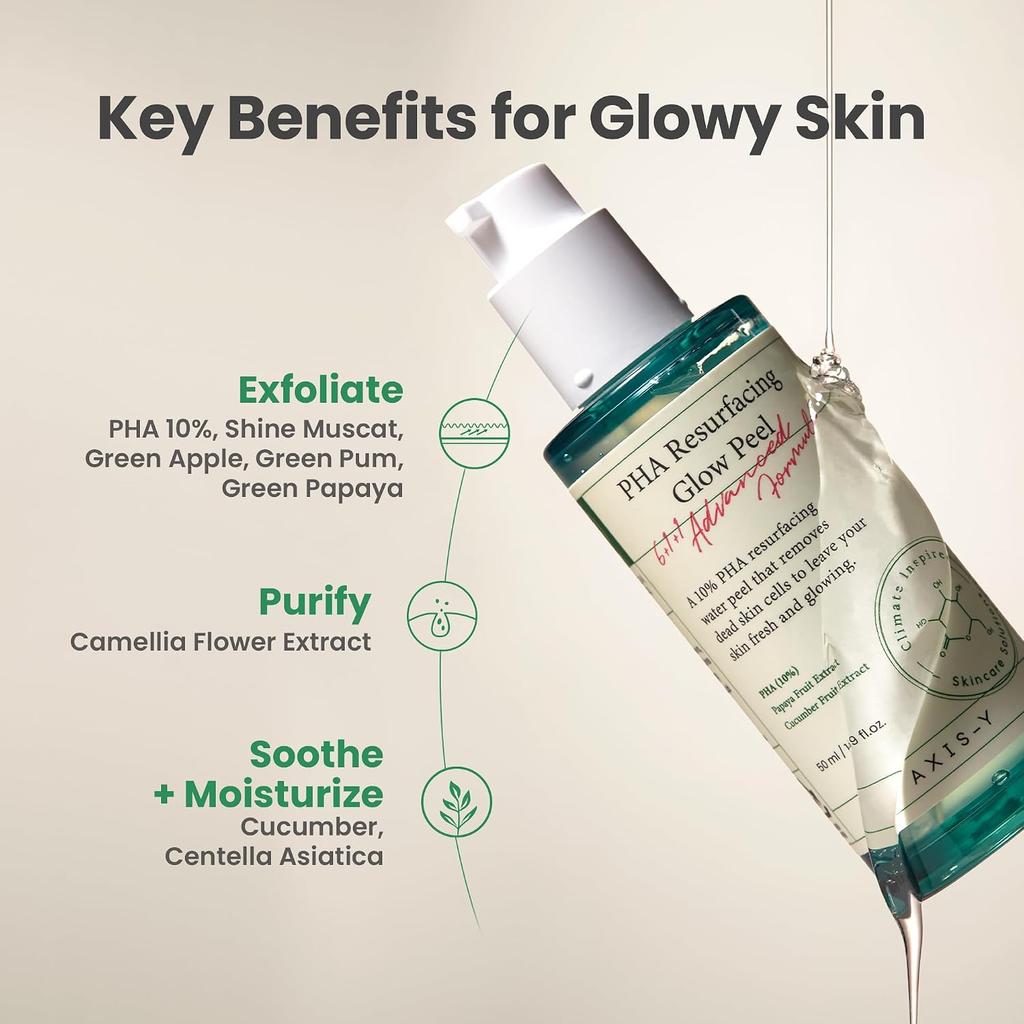 AXIS-Y PHA Glow Peeling Gel 10% Gluconolactone Gentle Exfoliating Brightening Care 50ml