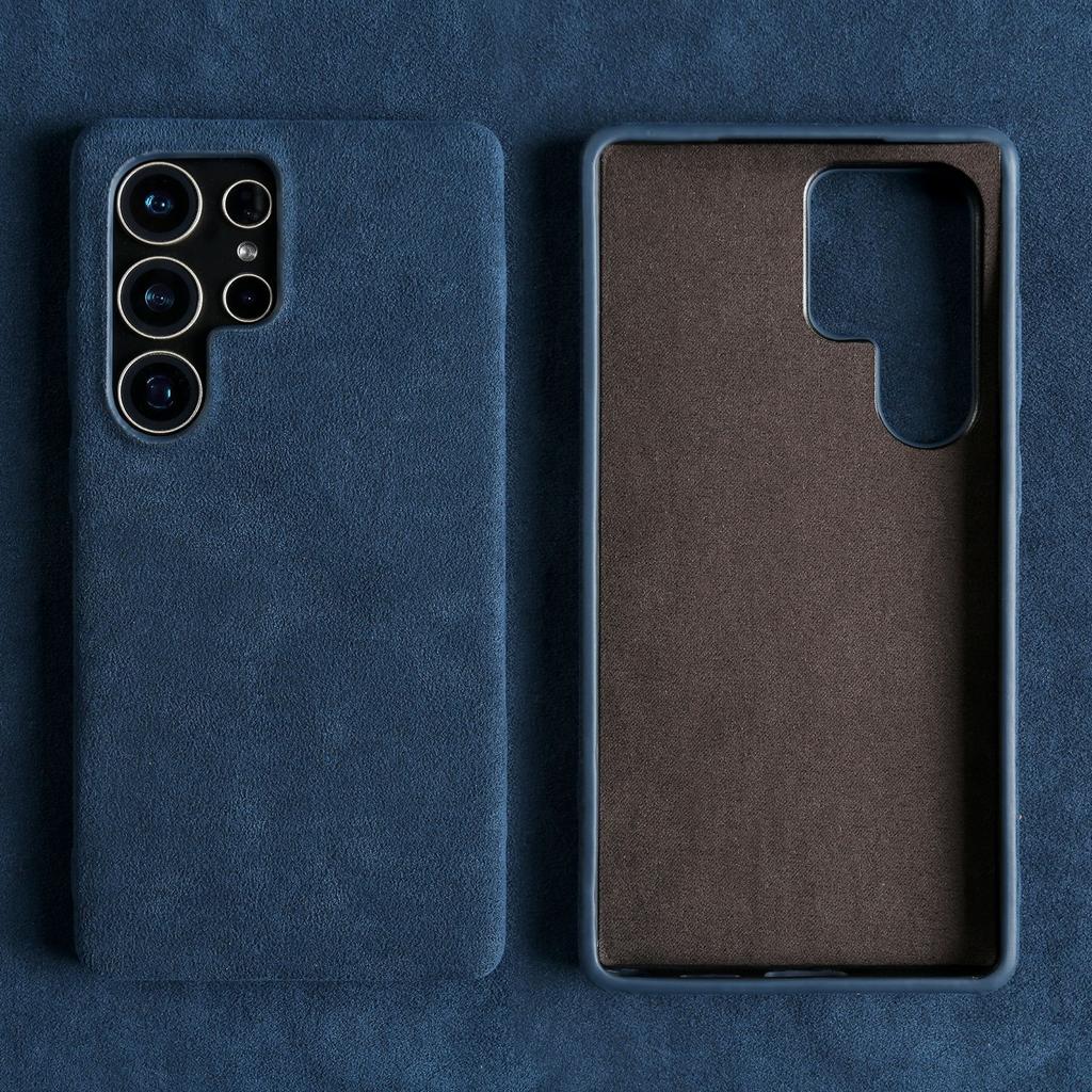 Магнитный чехол из замши Алькантара для Samsung Galaxy S25 Ultra S24 Plus S23 S22 S21 FE, всесторонний, с поддержкой беспроводной зарядки