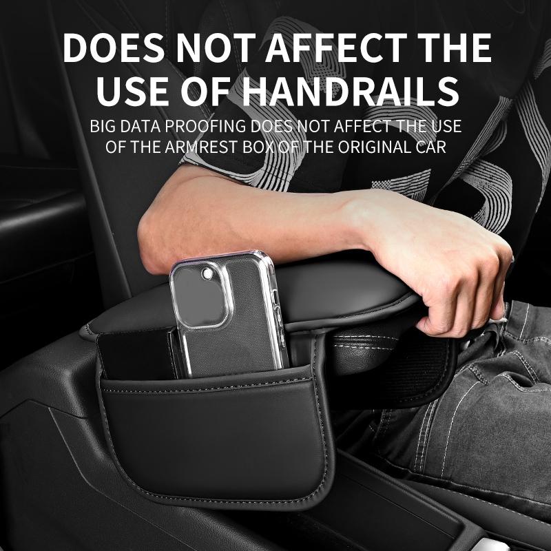 Подушка для подлокотника автомобиля, подушка для подлокотника из искусственной кожи с сумкой для хранения с обеих сторон