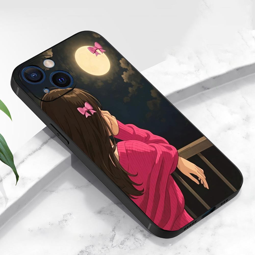 Cartoon anime girl pattern phone case suitable for iPhone 17 16 15 14 13 12 11 Pro/Max/Plus anti drop and shockproof back cover
