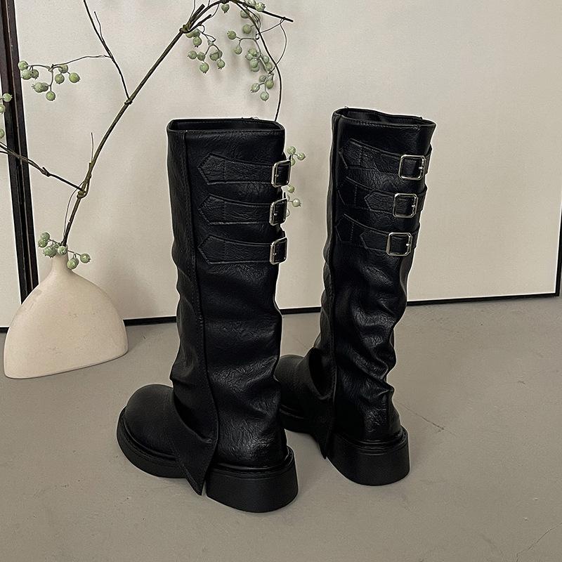 Европейские и американские спайс-герлз на толстой подошве, уличный универсальный стиль, мятые женщины, осенне-зимняя мода, ретро-дизайн, стиль для путешествий, мода бо