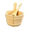 5 L Large Capacity Wooden Sauna Barrel Equipped with Ladle for Sauna, Bath, Spa, Swimming Pool
