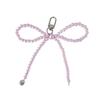 Sweet Pearls Bowknot Keychain Charm Pendant Handmade Heart Keyring for Women Fashionable Backpack Jewelry Ornament