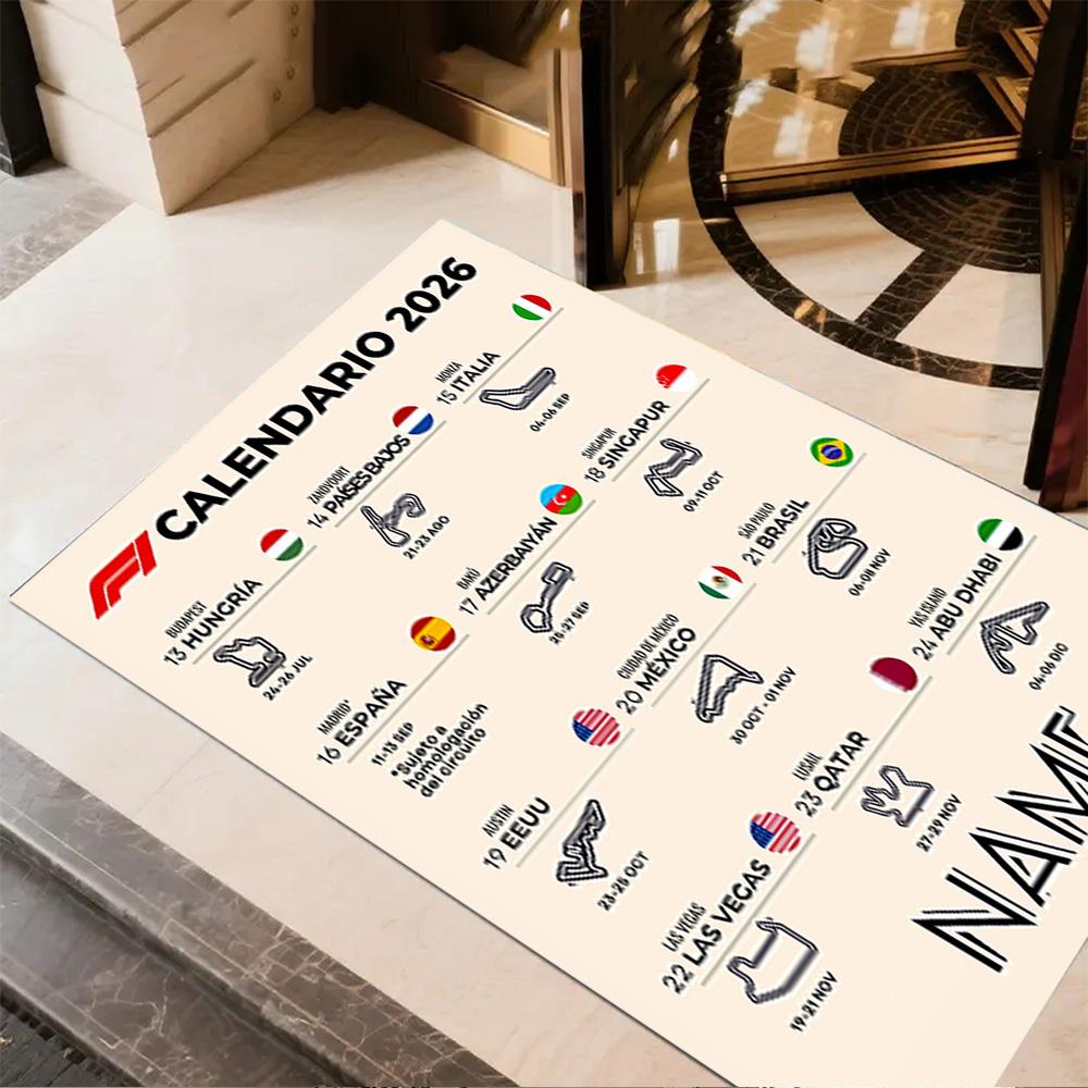 Formula Calendar Personalized Text Area Rug Perfect for Dormitory Entryway Hallway Decorate room Antislip Carpet Decorate Offices